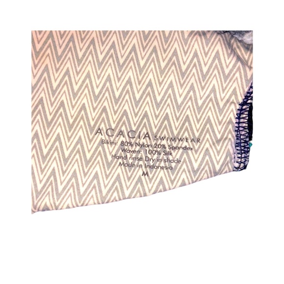 Acacia Kenya Blue and Yellow Crocheted Tribal Print Bikini - Picture 4 of 13